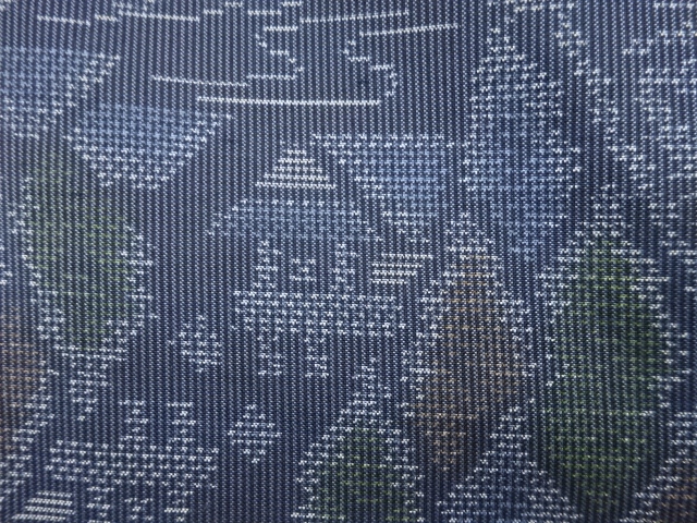 JAPANESE KIMONO / ANTIQUE KIMONO / DORO OSHIMA TSUMUGI / WOVEN SCENERY